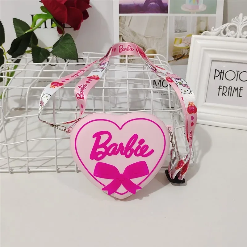 Bolso de hombro de amor de Barbie para niños, Mini bolso de madeja de silicona para niñas pequeñas, bolso decorativo de almacenamiento de cambio