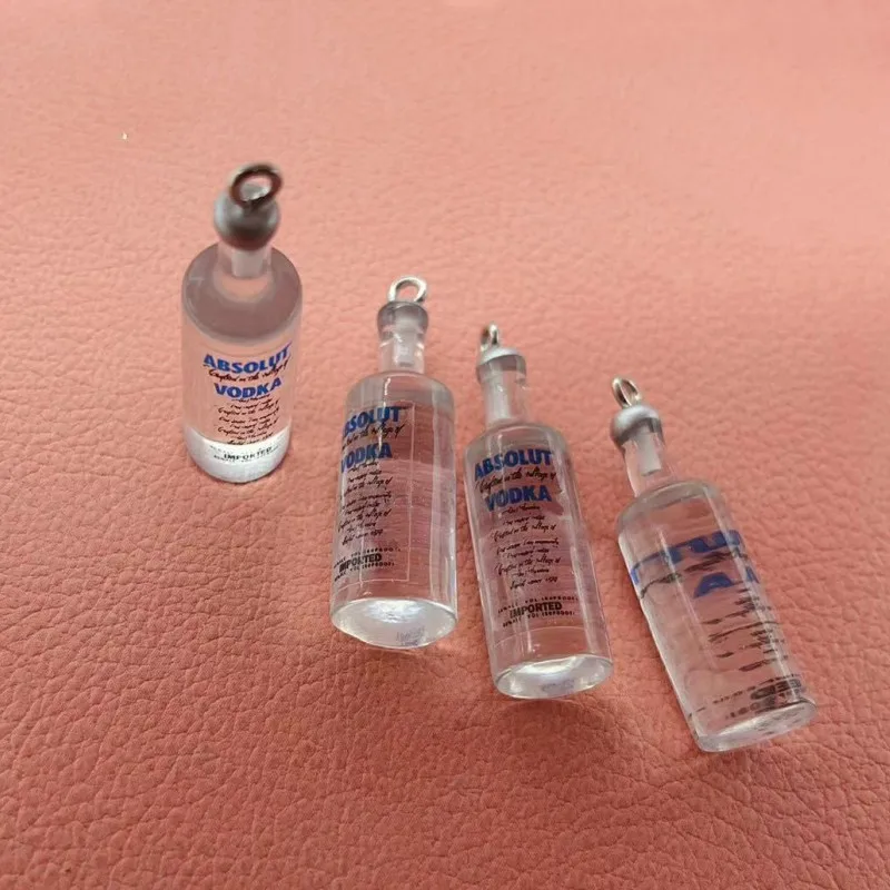 Abalorio de Alcohol 3D para botella de vino, colgante para llavero, collar DIY, pendiente, joyería, accesorio de diseñador, 10 unidades por lote