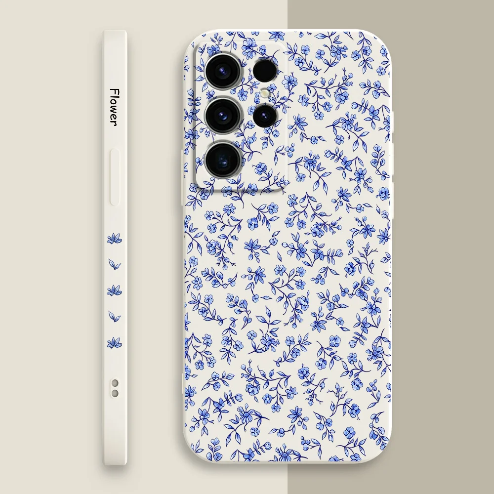 Twisted Floral Phone Case For Samsung Galaxy S26 S25 Edge S24 S23 S22 S21 S20 S10 FE Plus Ultra Silicone Soft Cover