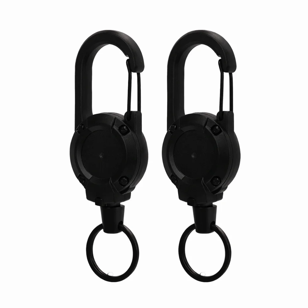 4 Pcs Durable ABS Retractable Keychain Anti Theft Easy Pull Retractable Keychain Key Chain Heavy Duty ID Clip Fishing