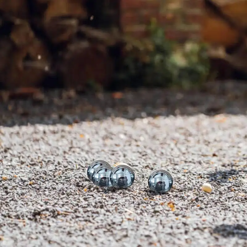 Bocce Ball Game Set Metal Engraved Reflective Petanque Set Unique Elegant Petanque Boules Games For Outdoor Activity Fun