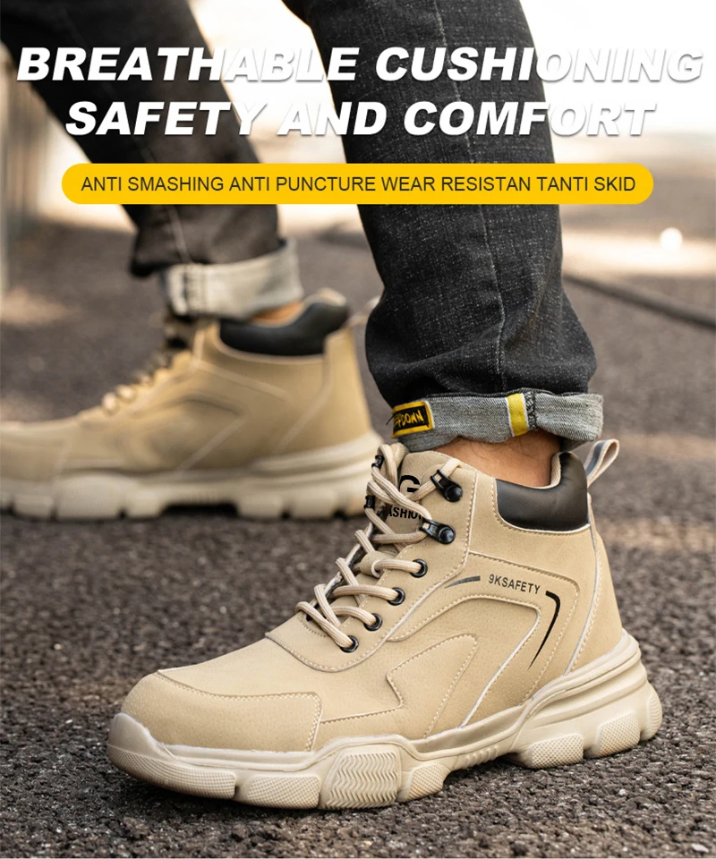 Männer Stahl Kappe Sicherheit Arbeit Stiefel Unzerstörbare Bau Sicherheit Stiefel Pannensichere Männliche Arbeit Schuhe Schutz Schuhe – Detail 3