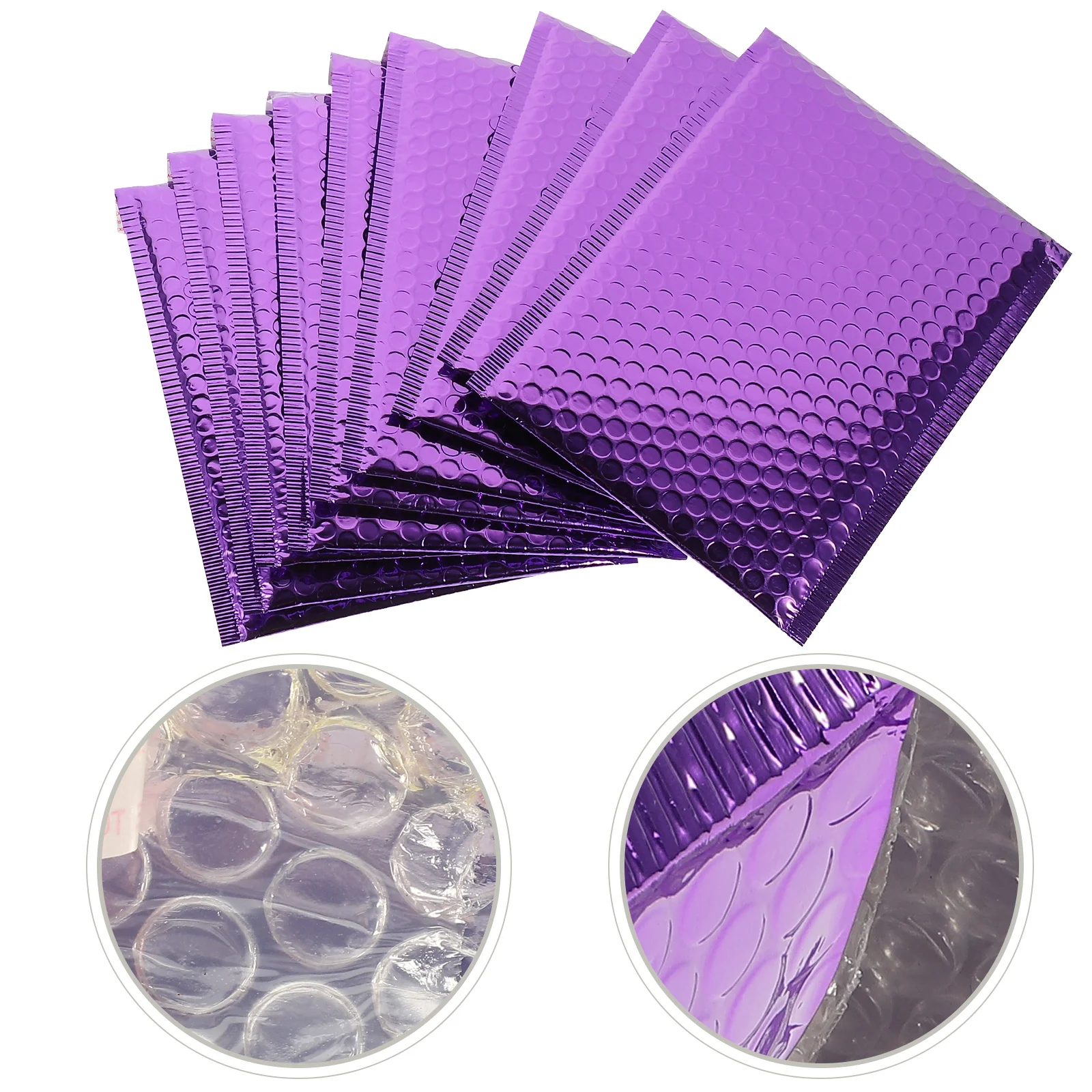 Enveloppes à bulles professionnelles multifonctions, 10 pièces, auto-scellantes, expédition rembourrée, sacs de protection, enveloppes à bulles violettes