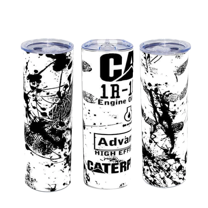 1pcs 20oz Stainless Steel-cat cup- Straight Water Anytime Bottle, Dual Wall Vacuum Cup, Stains Letter Full Print