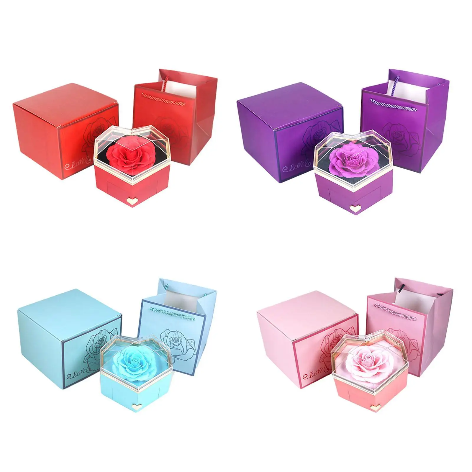 

Jewelry Box, Soap Rose Flower Jewelry Gift Box, Creative Trinket Box Portable