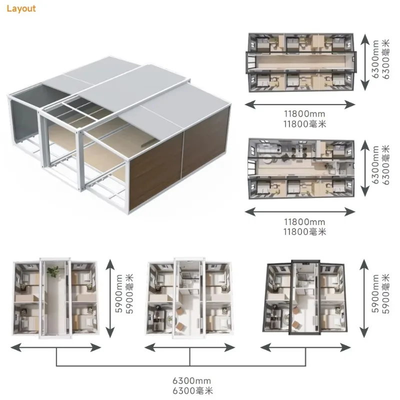 Best Selling Container House Model Scalable Container Mobile Home Large Area Large Capacity Sturdy Container House for Italy