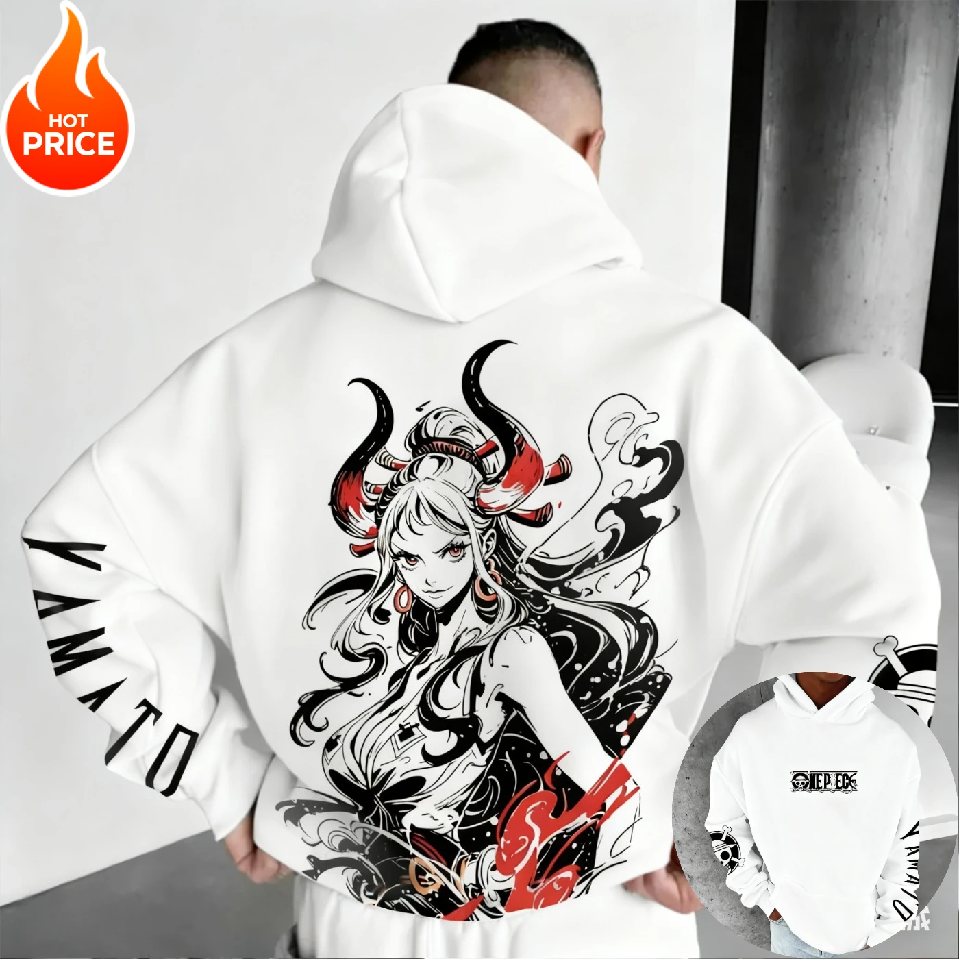 ONE PIECE Yamato Harajuku Anime 2025 Streetwear hiver sweat à capuche surdimensionné Vintage hommes femmes à manches longues pull à capuche haut Y2k