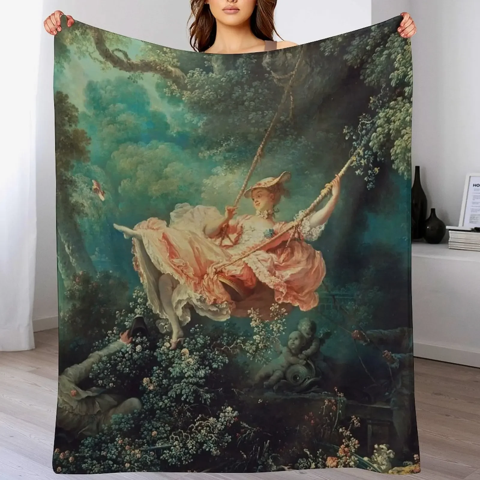 The Swing Painting - Jean-Honoré Fragonard Throw Blanket Soft Cozy Blanket for Pet Kids Adults