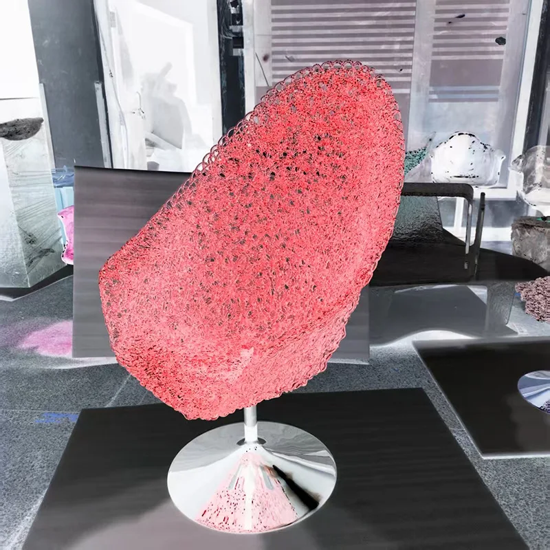 CZ hotel lobby chair simple special-shaped minimalist single chair transparent resin art makeup chair