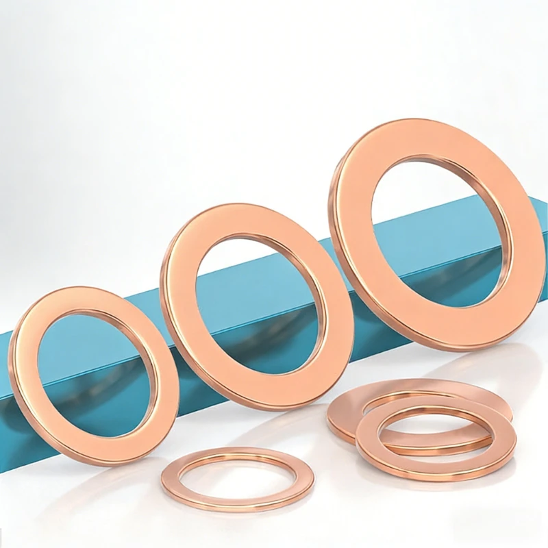 Copper Flat Washer Ring Gaskets Ring Seal Plain Spacer Washers ID 14 16 18 20 22 24 27 30 33 36 42 45 48 50 60mm for oil plug