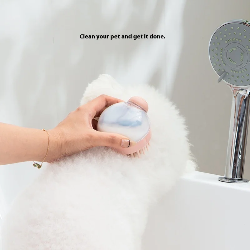 

Multifunctional Bath Brush Press Add Liquid Shampoo Brush Japanese Foaming Massage Bath Brush Pet Head Grabber