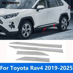 Accessories For Toyota Rav4 Rav 4 2019-2023 2024 2025 Carbon Fiber Side Skirt Door Body Strip Molding Trim Sticker Car Styling