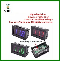 0.56 Inch DC LED Digital Voltmeter 0-100V Voltage 3 Wires Digital Ammeter Voltmeter Volt Panel Tester Meter For Motorcycle Car