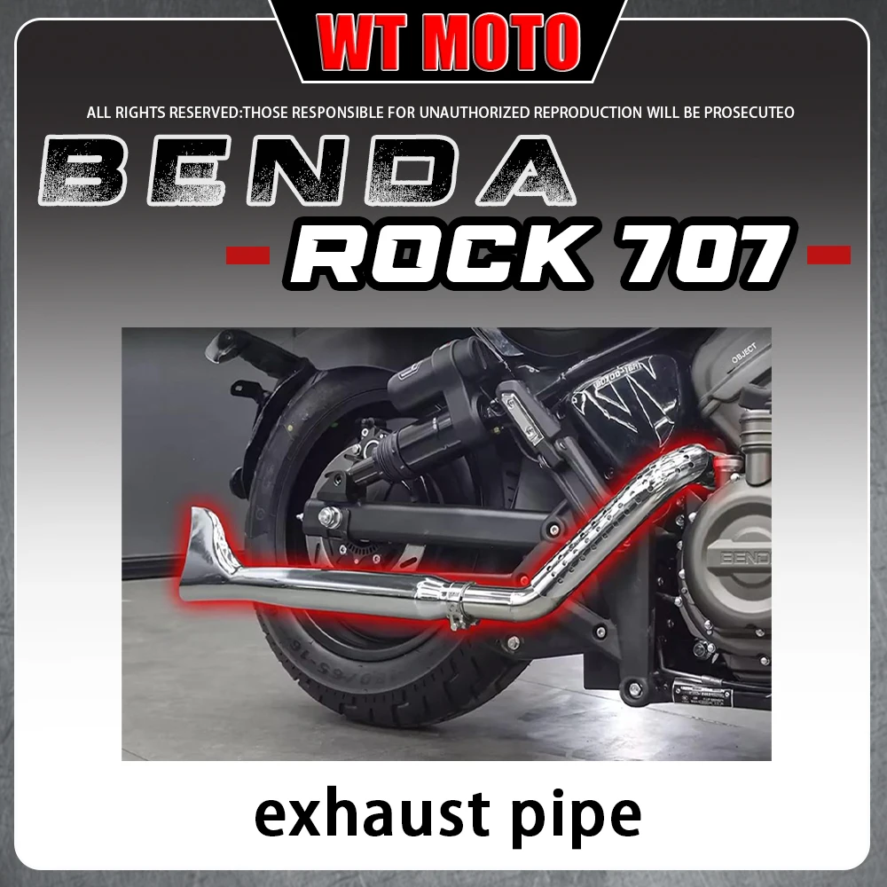 Dual Side Fish Tail Muffler Full Exhaust System For BENDA ROCK 707 707 Pro 707 Ultra