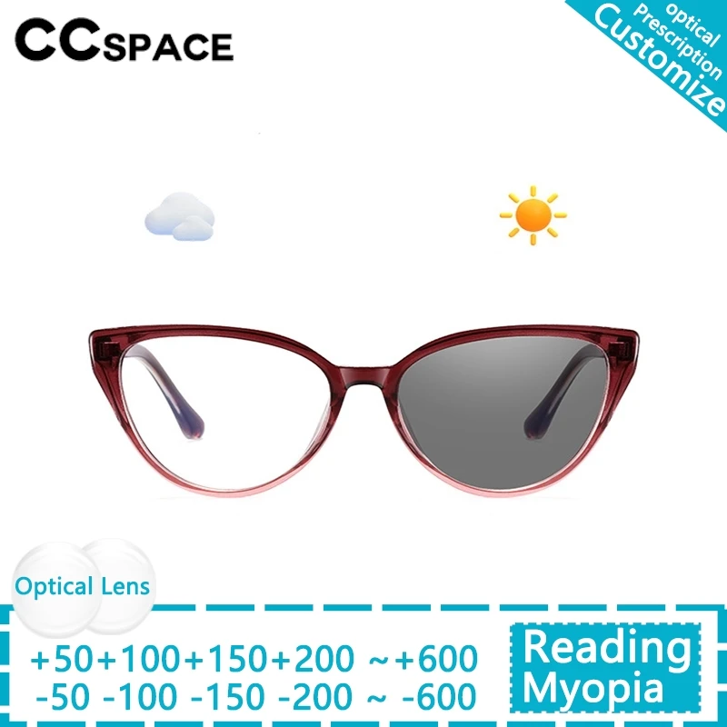 

Classic Brand Designer Cat Eye Blue Light Blocking Eyeglass Women Photochromic Reading Glasses Prescription Change Color Eyewear