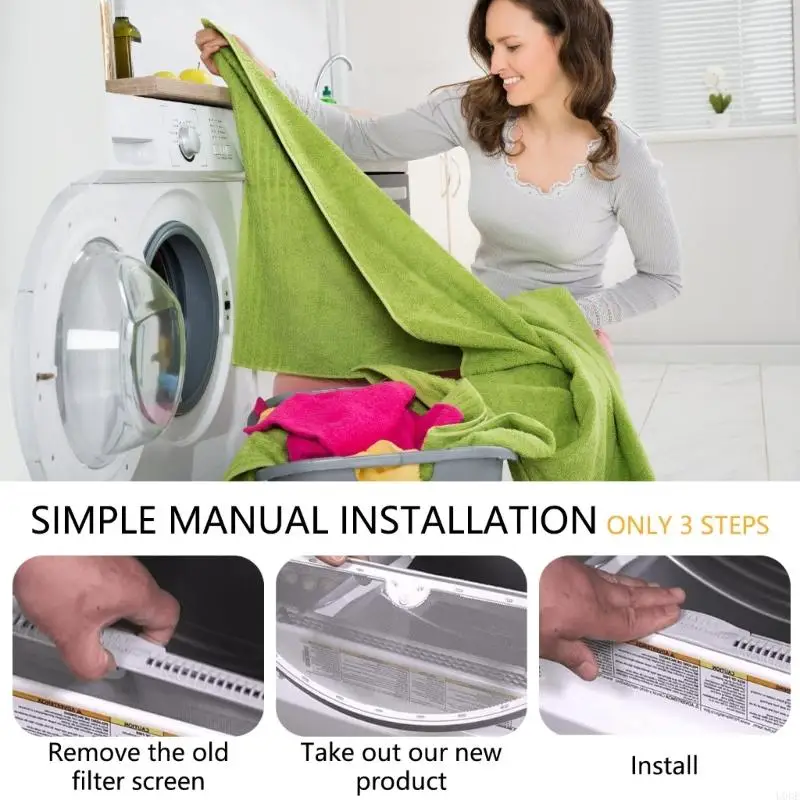   Dryer Lint Filter Replacement Set Curved Filter Screen with Cleaning Brush for Routine Dryer Lint and Home Care