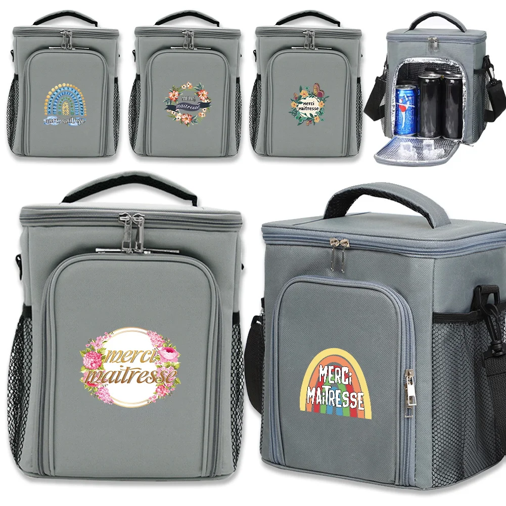 

Ice Pack Drink Carrier Cooler Bag Food Storage Maitresse Printing Series Camping and Picnic Organizer Box Simplicity Durable