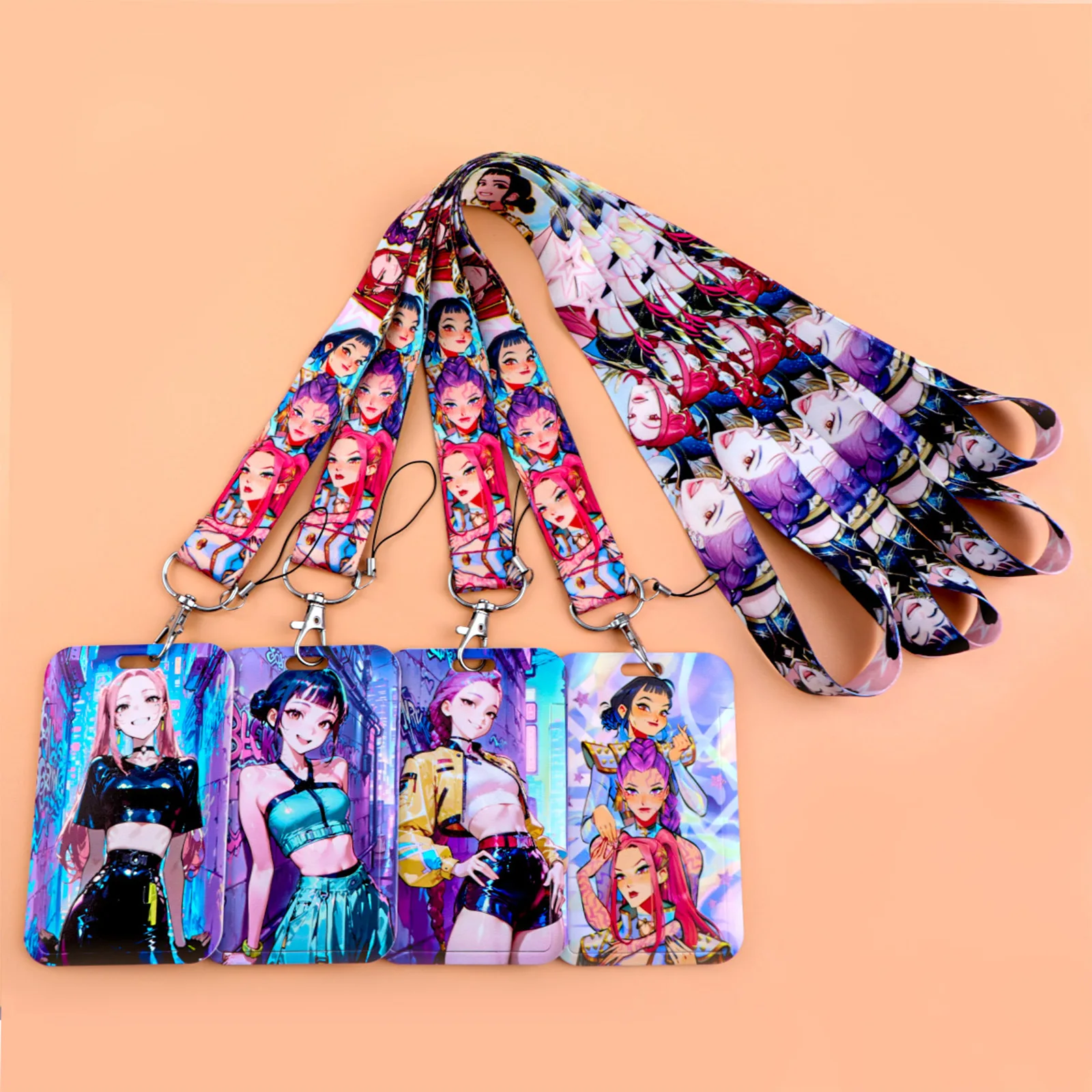 Cordon de cou KPOP pour fans de Demon Hunters, porte-carte d'identité, porte-clés de téléphone portable, porte-clés de voiture, cadeau
