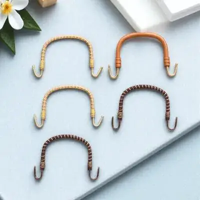 

4pcs Plastic Woven Handle For Kettle Pot Grip Replacement Heat Resistant Decorative Rattan Style Kitchen Cookware Accessory