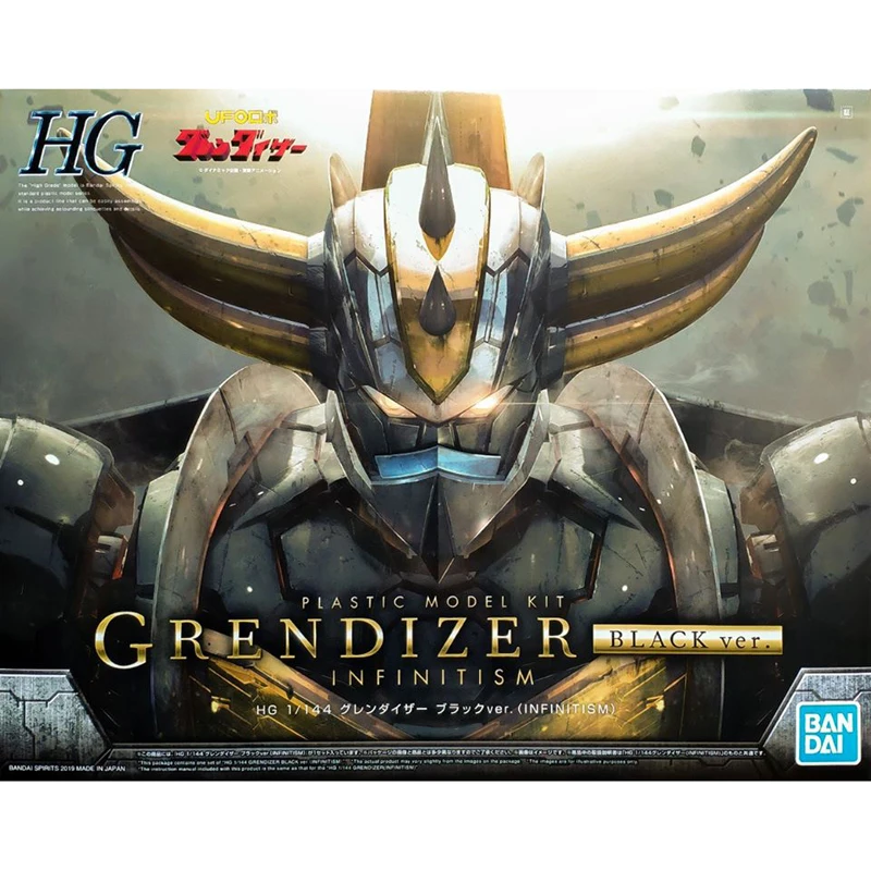 Bandai Original Anime Figure HG 1/144 UFO Robot Black Gold Grendizer GUNDAM Chart Out of Print Rare Spot Kids Assembled model