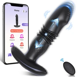 Vibrador masajeador de próstata con Control remoto por aplicación para hombres, consolador inalámbrico con Bluetooth, tapón Anal, Juguetes sexuales para adultos