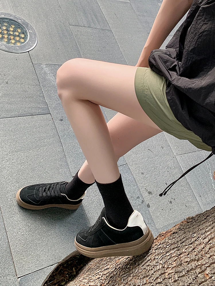 NEW 2025 Punk Women Platform Sneakers Spring Autumn Ladies Lace Up Patchwork Flat Shoes Fashion Round Toe Apricot Black Shoes image 6