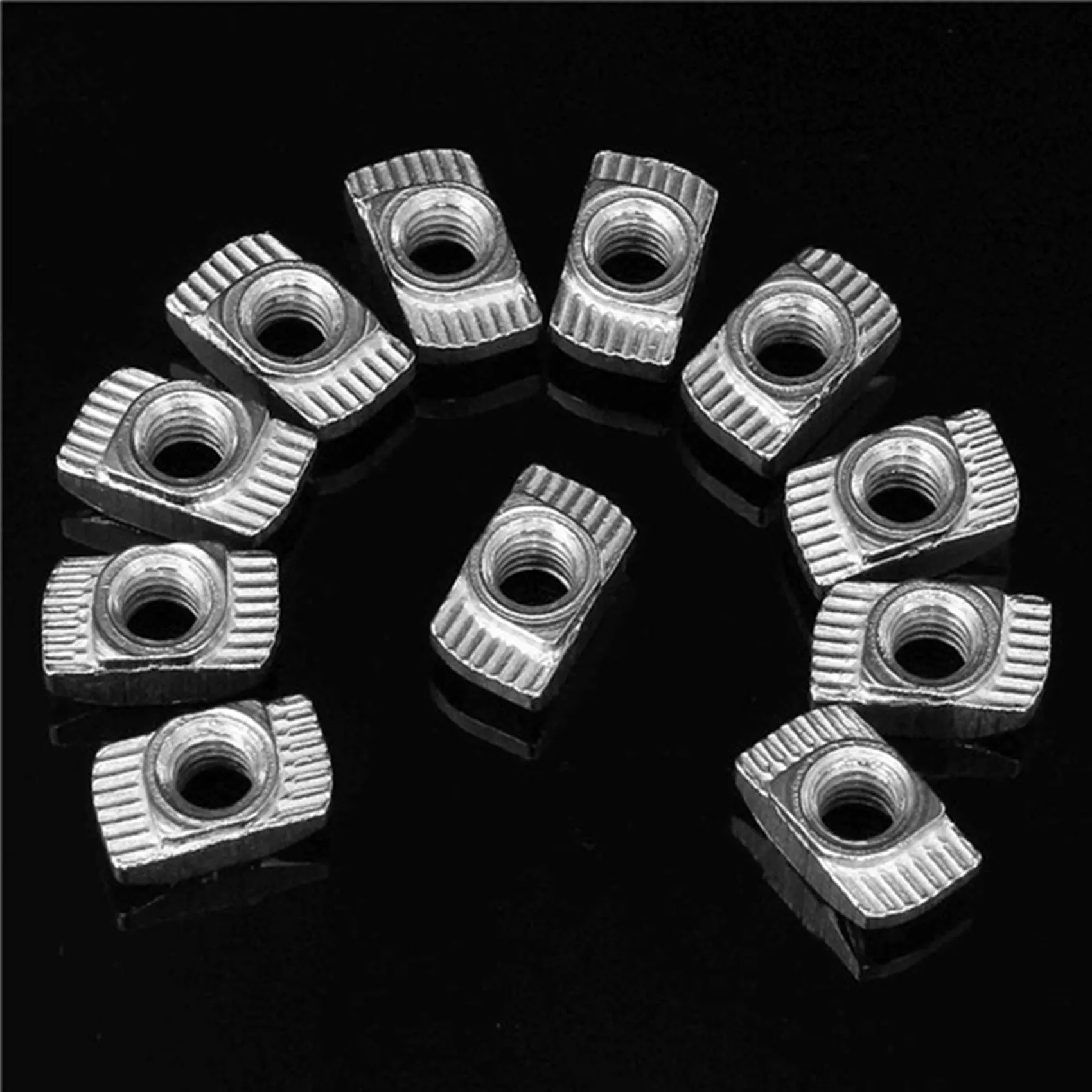 1000 Pcs M5 Hammer Nut Carbon Steel Aluminum Connector T Fastener Sliding Nut