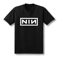 2020 summer Fashion Costume Cotton Slim Fit Casual Short Sleeve T Shirt Men Print Nine Inch Nails Rock Band T-shirts Size XS-XXL