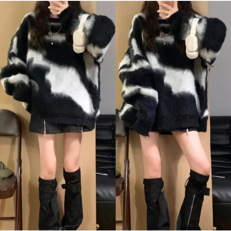 Top Knitwear Women's Autumn/Winter Designer Retro Striped Thickened Knit New Comfortable Casual Fashionable Niche Versatile Chic
