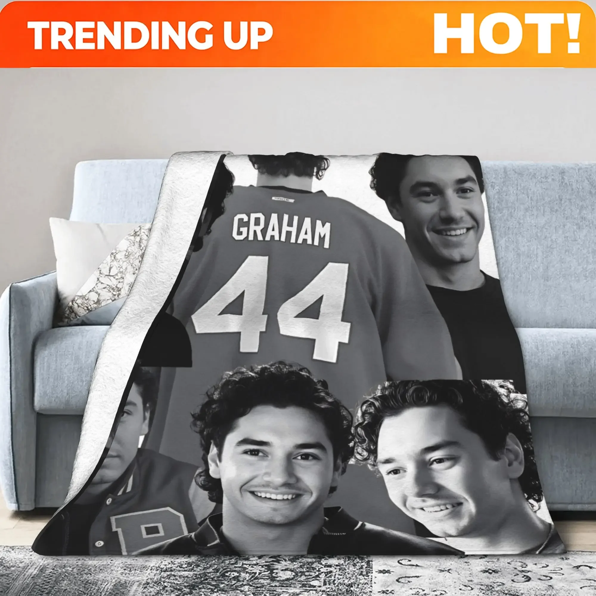 Custom Garrett Graham Poster Plush Blanket Students Off Campus Flannel Bedding Throws For Bedroom Soft Warm Custom Quality Bedsp