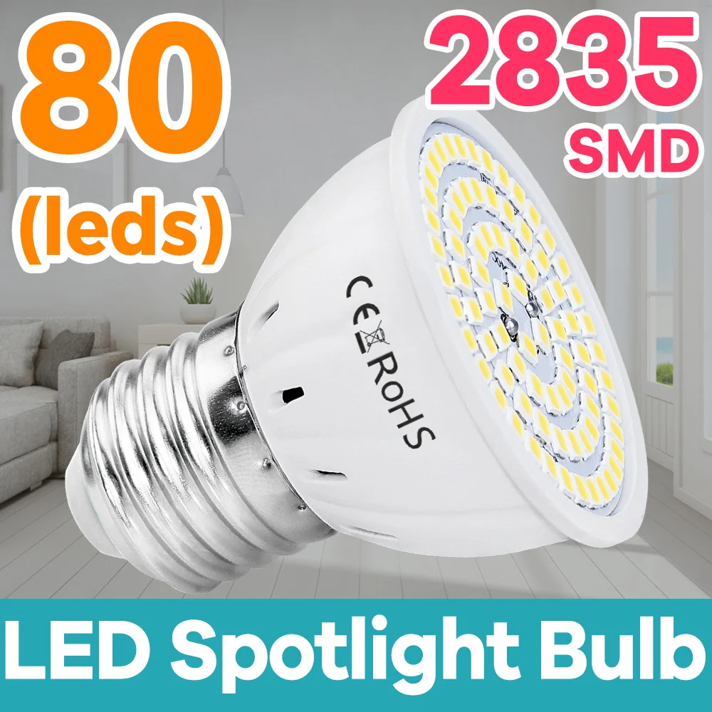 E27 E14 LED Lamp SMD 2835 220V Corn Light Bulb 48 60 80 LEDs Energy Saving Lamp LED Chandelier Lighting GU10 GU5.3 B22 MR16