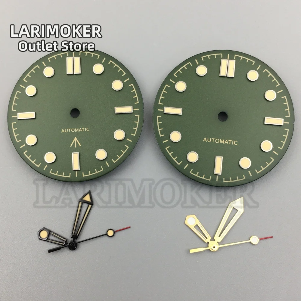 

LARIMOKER 31mm Green Watch Dial With Hands for NH35A ETA 2824 Miyota 8215 821A DG2813 3804 Movement Date Luminous Dial