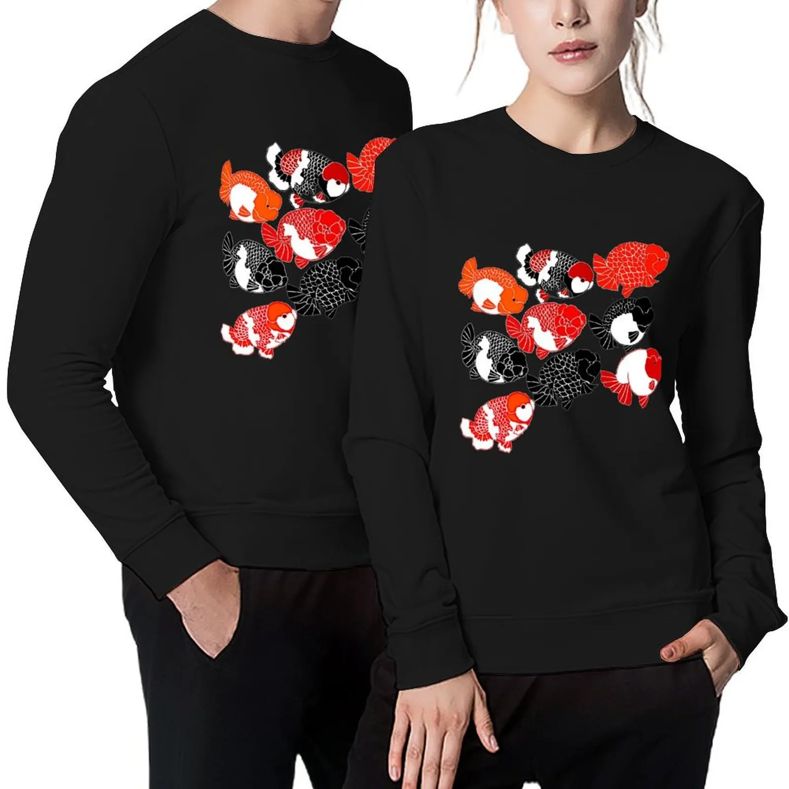 

Ranchu Goldfish Side View Logo 9 Pullover male clothes mens clothing men's winter sweater mens designer clothes sweatshirt men