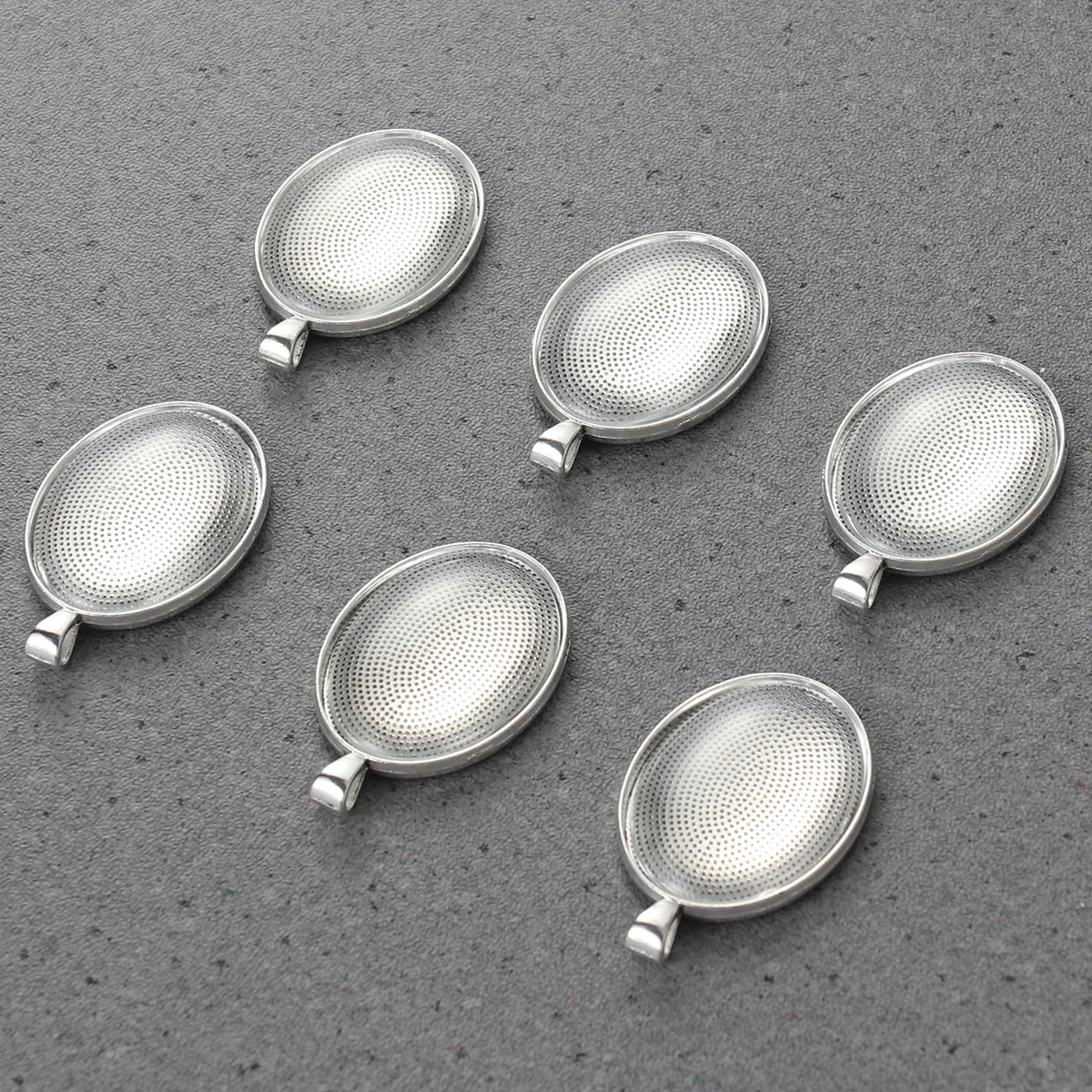 

6pcs 30X40Mm Diy Oval Pendant Tray Bezel Kit Glass Dome For Resin Craft Jewelry Making Alloy Charms Cabochon Flat Back Diy