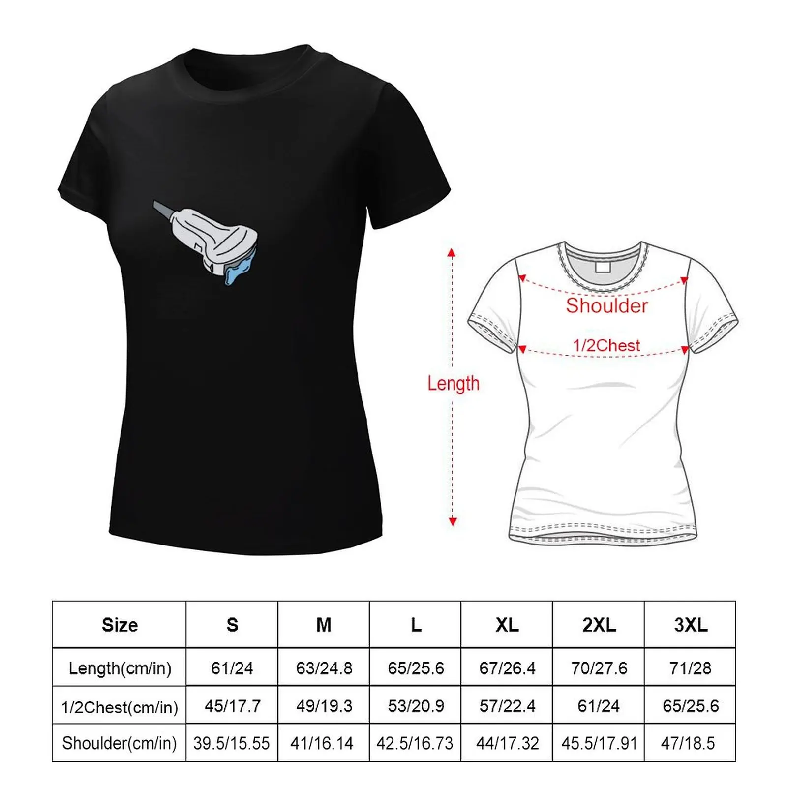 Ultrasound Transducer T-Shirt funny summer top Aesthetic clothing t-shirts for Women graphic tees funny