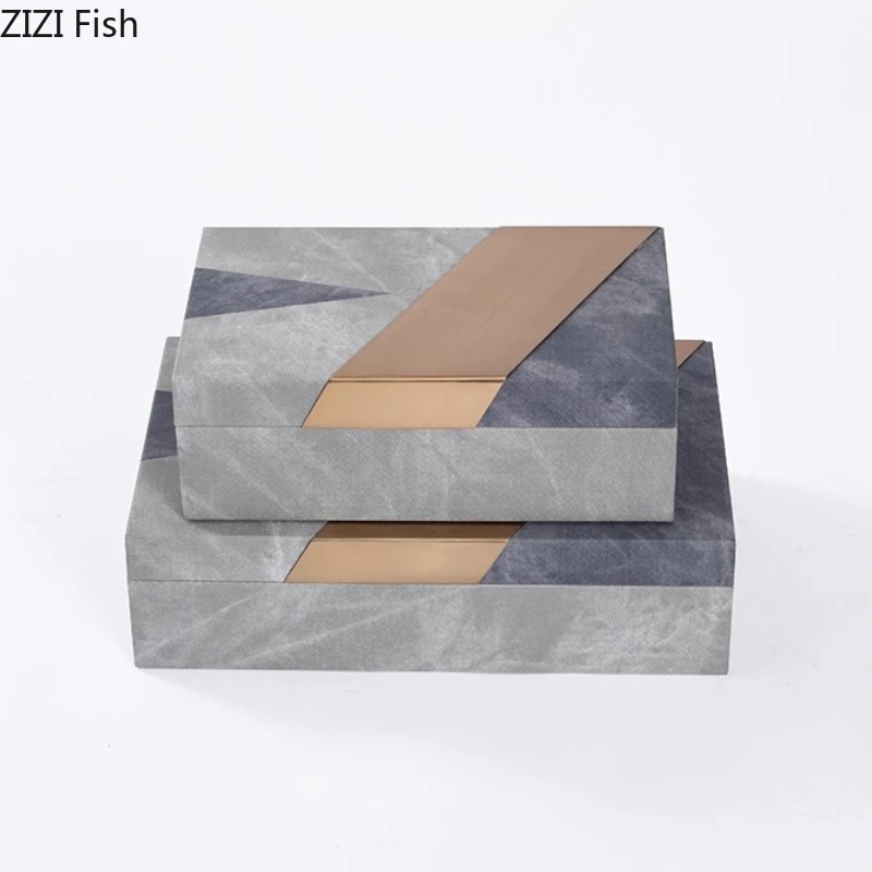 

Rectangular Storage Box Jewelry Box Leather Wooden Boxes Ornament Storage Bin Jewelry Organizer Storages Tray Decorative Boxes
