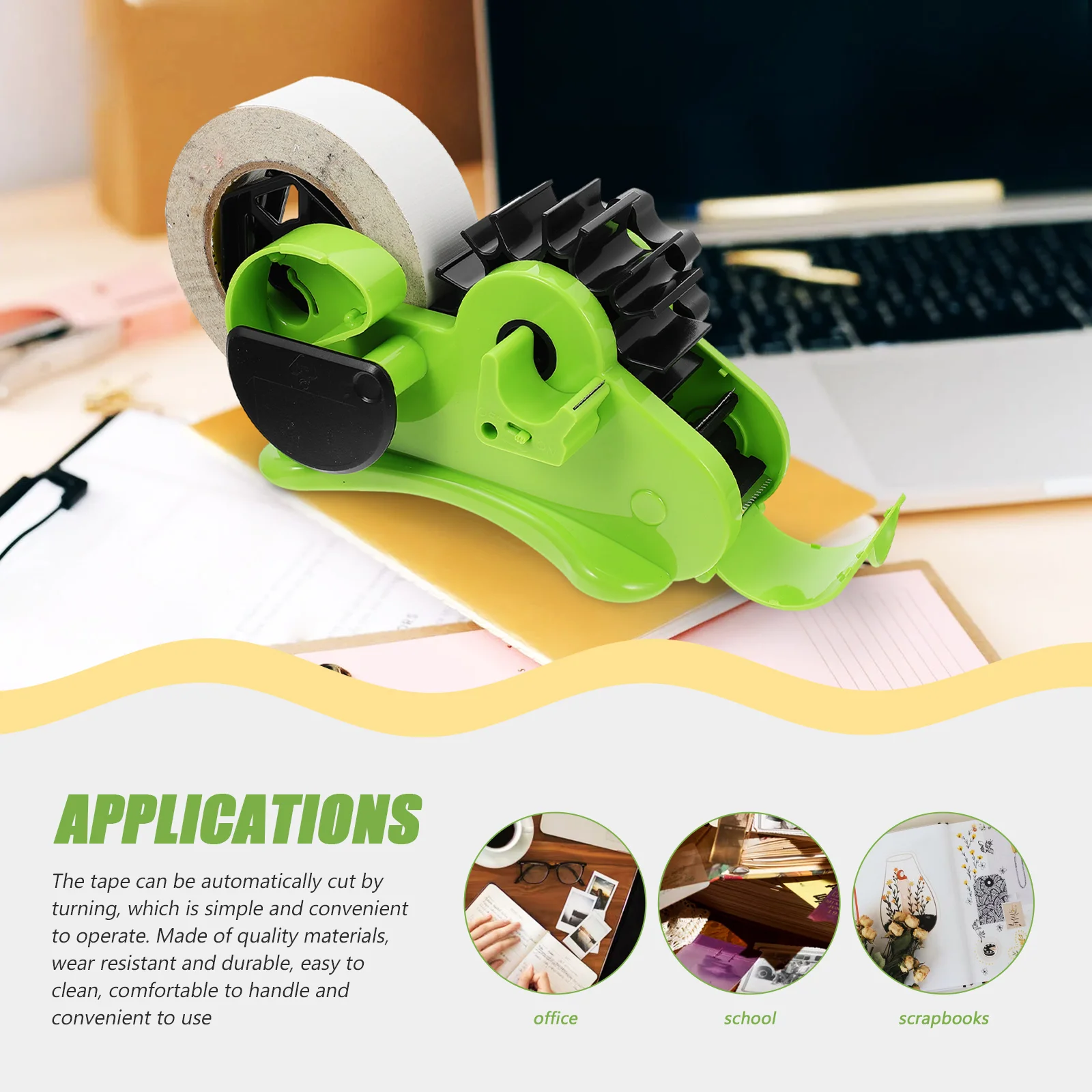 Tape Holder Dispenser Desktop Heat Sublimation Cut Tool Green Semi-automatic Office