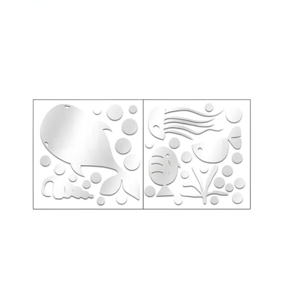 Creative Ocean Fish Acrylic Mirror Decal Modern Wall Sticker Self Adhesive Mural For Bedroom Living Room Backdrops