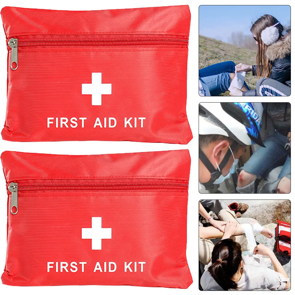 2 قطعة مجموعة أدوات طبية محمولة للإسعافات الأولية للسفر والتخييم في الهواء الطلق حقائب طبية فارغة