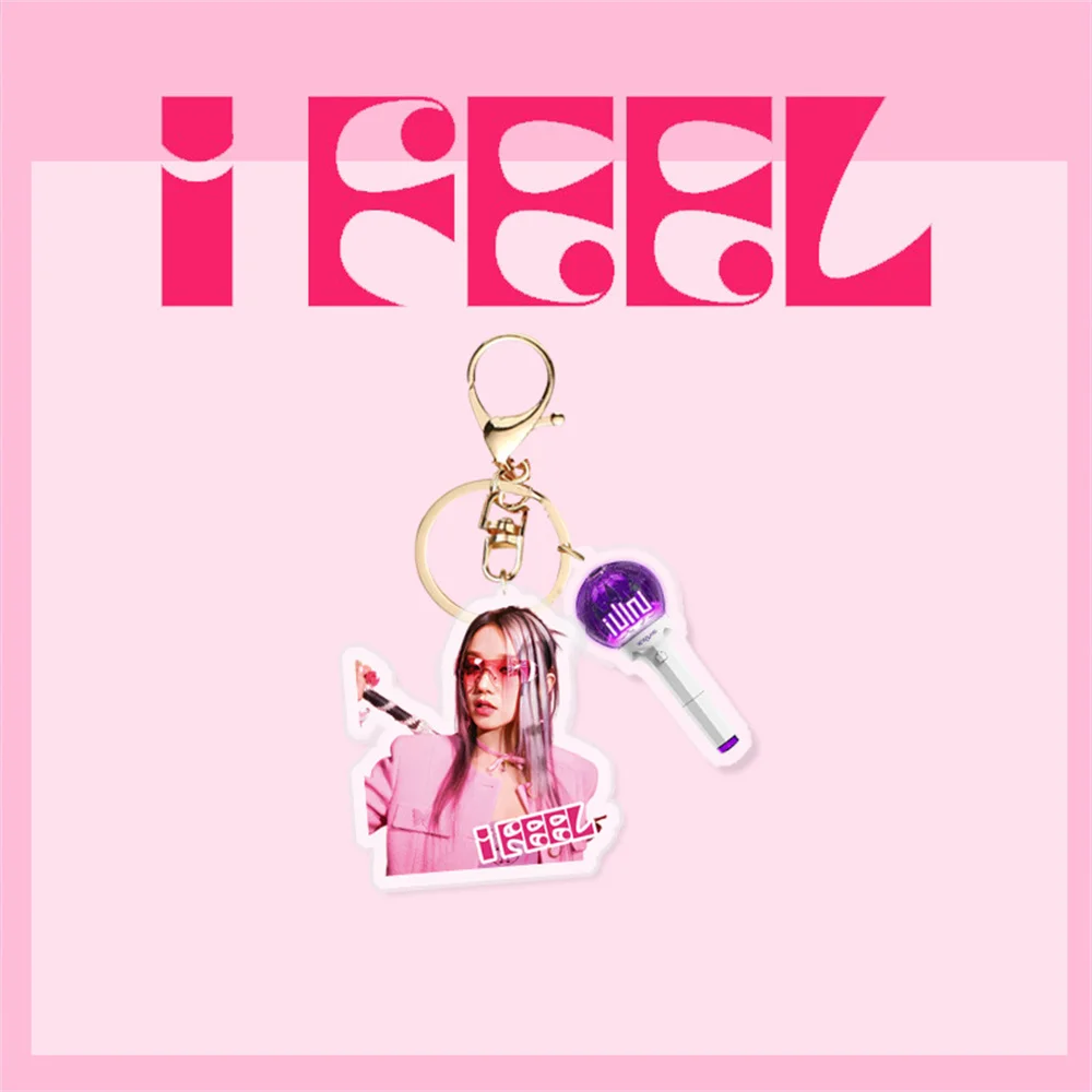 KPOP (G)I-DLE QUEENCARD Album Pendant Keychain 2-Piece Suit HD Acrylic Figure Lightstick Keyring SoYeon MiYeon YuQi Fans Gifts