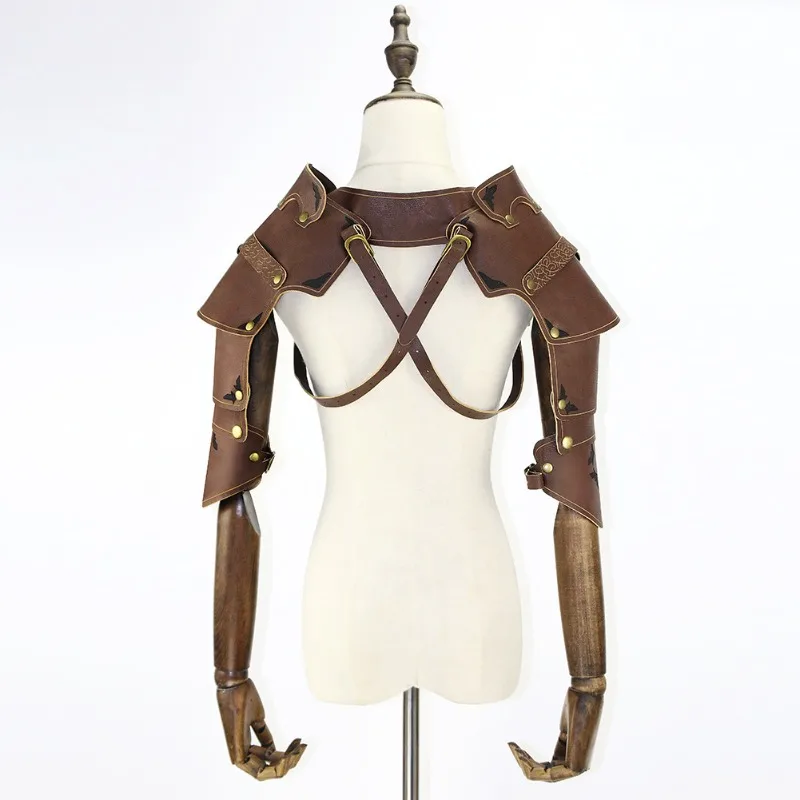 Steampunk Shoulder Armor Armour Woman Man Retro Mechanical Gear Medieval Leather Shawl Costume Cosplay Anime Accessory Prop