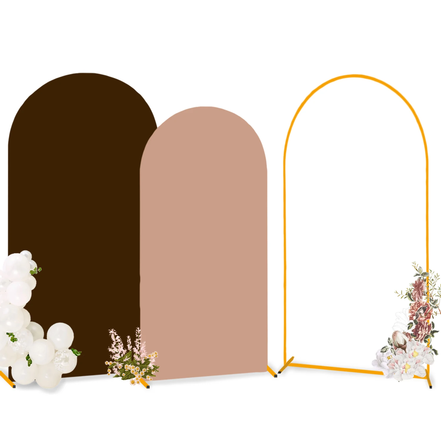 

6.6FT Wedding Metal Arch with Cover Double-sided Spandex Cover Suit for Wedding Arch Stand Birthday Party Anniversary Graduation