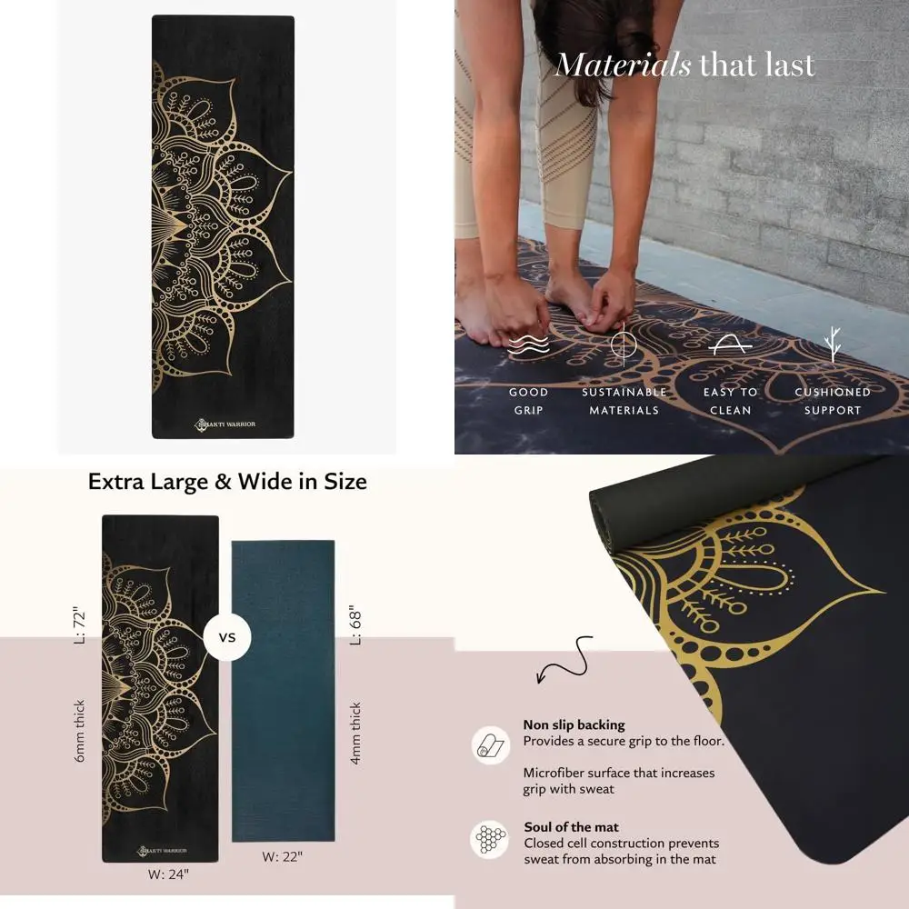 

Eco-Friendly Artistic Yoga Mat, 72 x 24, 6mm Thick, Non-Slip, Ideal for Hot Yoga, Pilates & Fitness