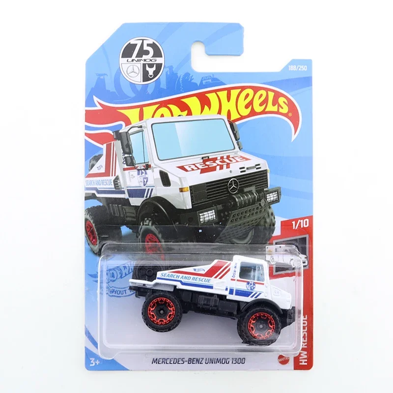 2019-07 2021-188 Original Hot Wheels Mini Alloy Coupe MERCEDES-BENZ UNIMOG 1300 1/64 Metal Diecast Model Car Kids Toys Gift