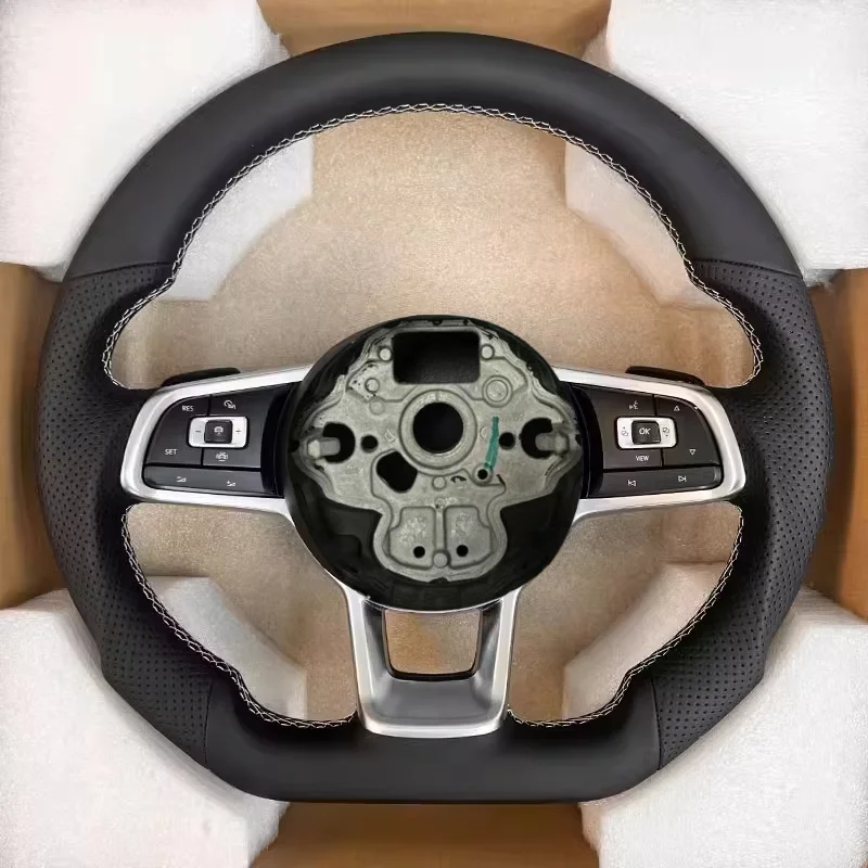 GTI Golf R Tiguan For Jetta Car Accessories MK7 Leather Steering Wheel with Buttons Shift Paddles Frame For Volkswagen Golf 7.5