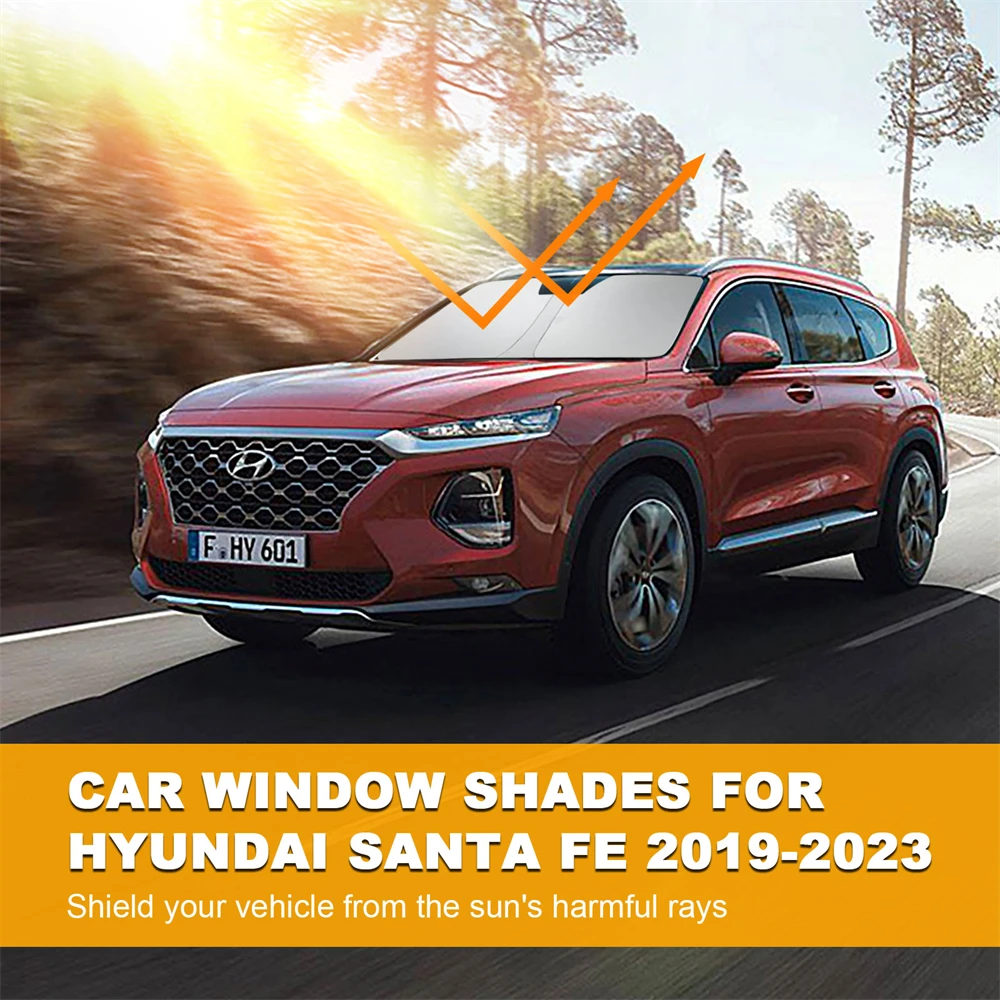 

Car Windshield Sun Shade Reflective UV Shield Cover Visor Protector For Hyundai Santa Fe 2019 2020 2021 2022 2023 Accessories