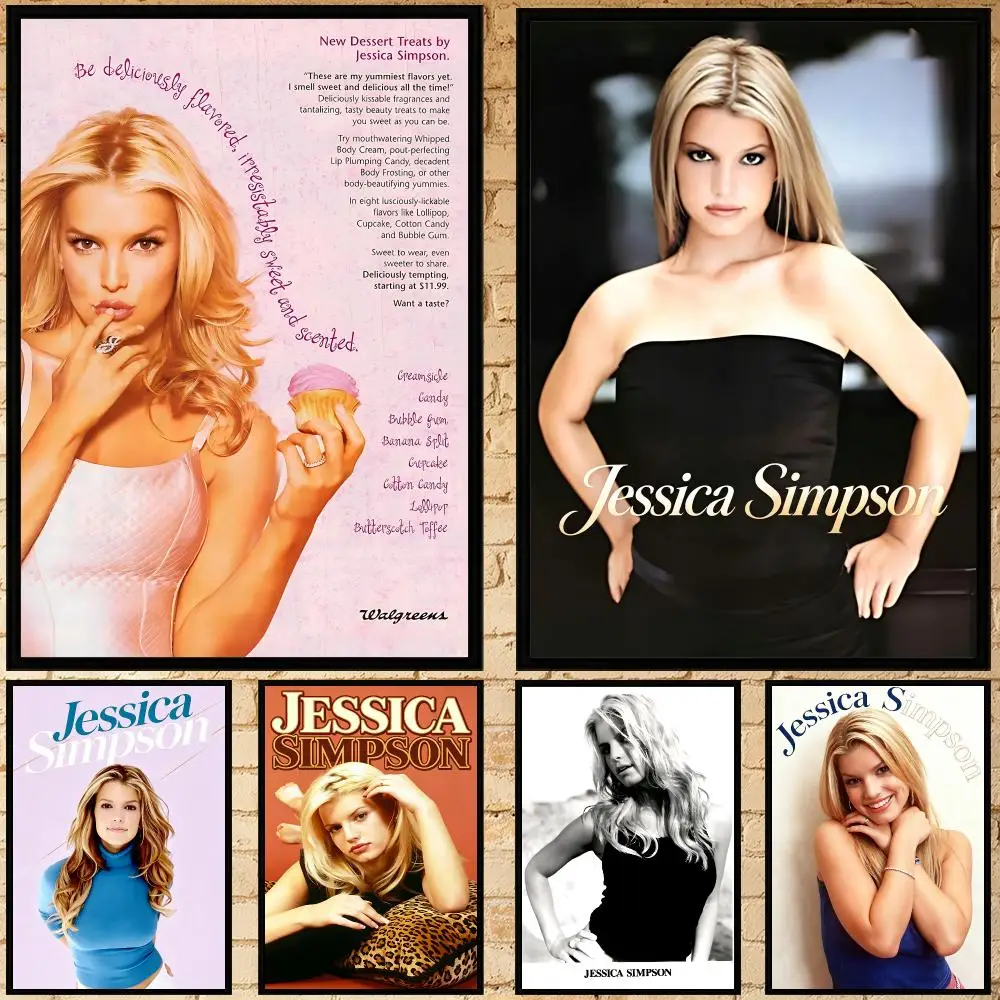 music Jessica Simpson Poster Poster HD Waterproof Self-adhesive Art Print Wall Decor for Bedroom Living Room Gift