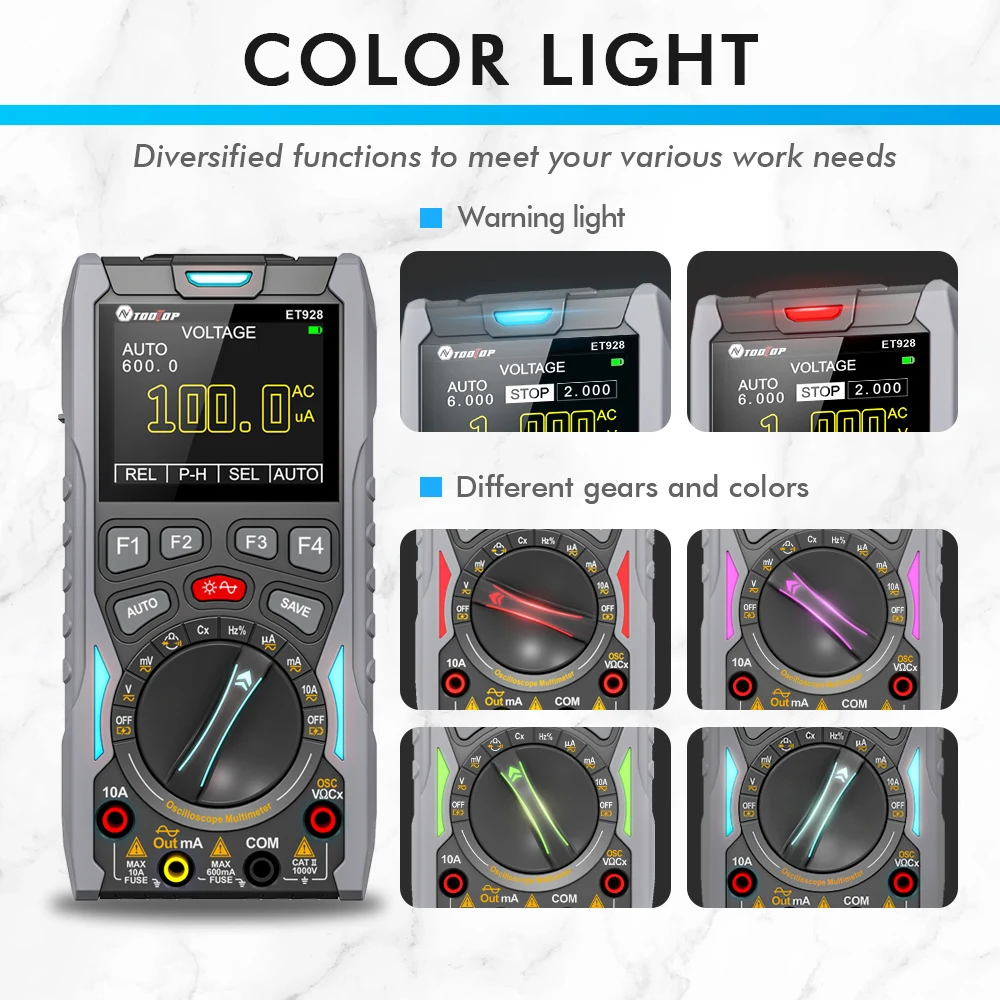 TOOLTOP 3In1 One Click Oscilloscope 12MHz 50Msps Sampling Rate 2.4\