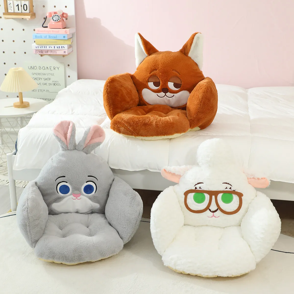 Cartoon Anime Disney Zootopia Judy Hopps Nick Wilde Plush Cushion Lovely Comfortable Chair Non-slip Cushion Home Decor Gifts  ﻿