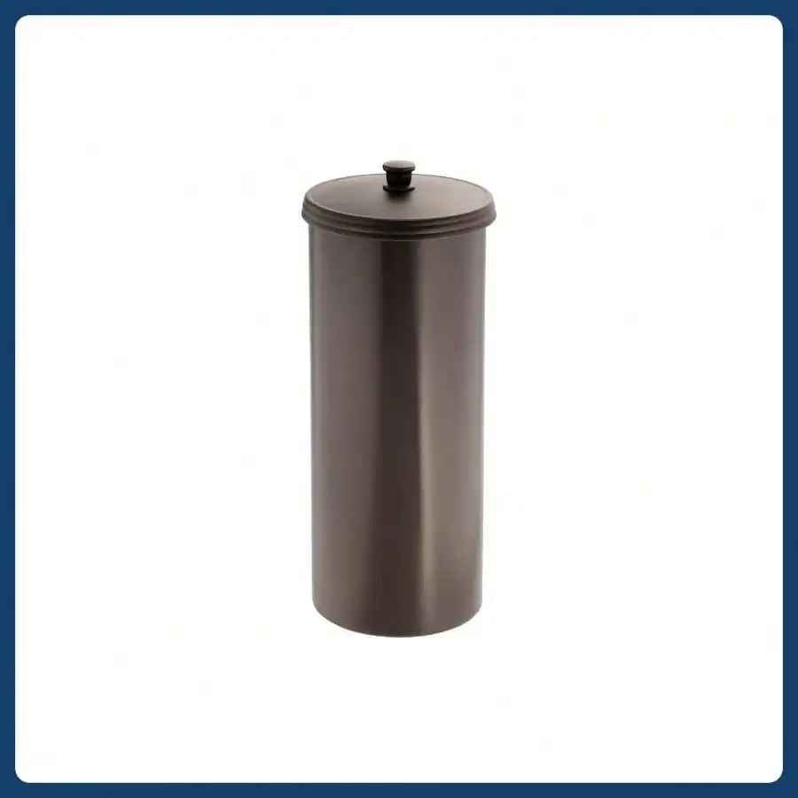 

Отдельностоящая канистра для туалетной бумаги iDesign с крышкой, 3 рулона, бронза, сделано в США